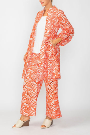 Coral Puff Sleeve Kimono